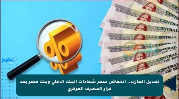 تعديل العائد.. انخفاض سعر شهادات البنك الأهلي وبنك مصر بعد قرار المصرف المركزي